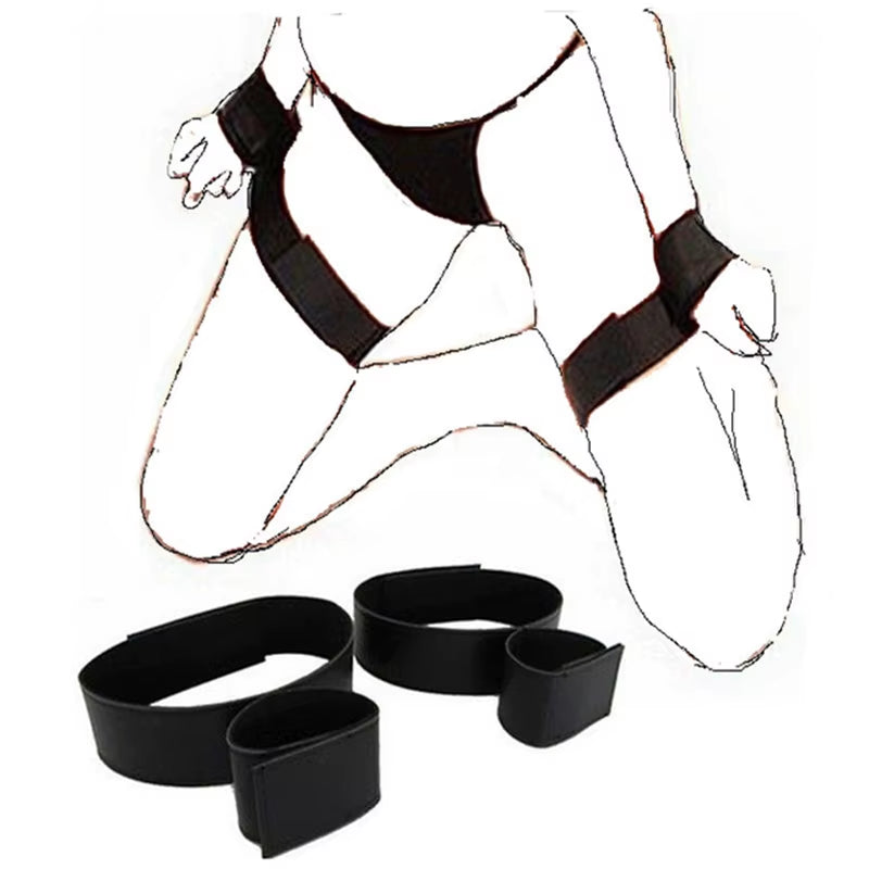 BDSM Erotic Tie Gear Kit Bed Handcuffs Ankles Manguit Whip for Sex Naked Woman Pornography Adults Sex Game Sex Toys for Womans